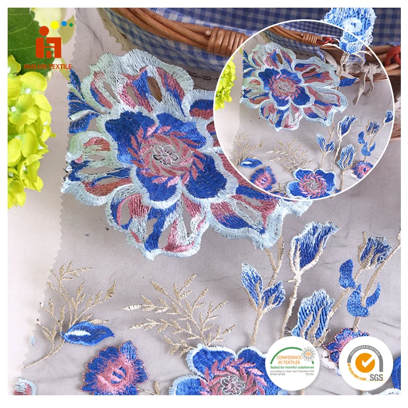 HLPD059 Rope  Innovative Products  Flat Embroidery Mesh 3D Tulle Colorful Lace Fabric