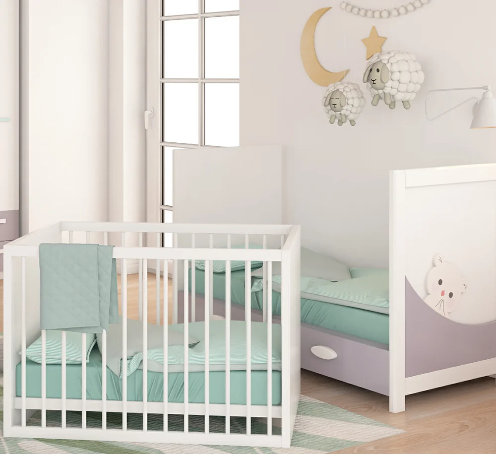 
Three position baby beds with cradle changing table 