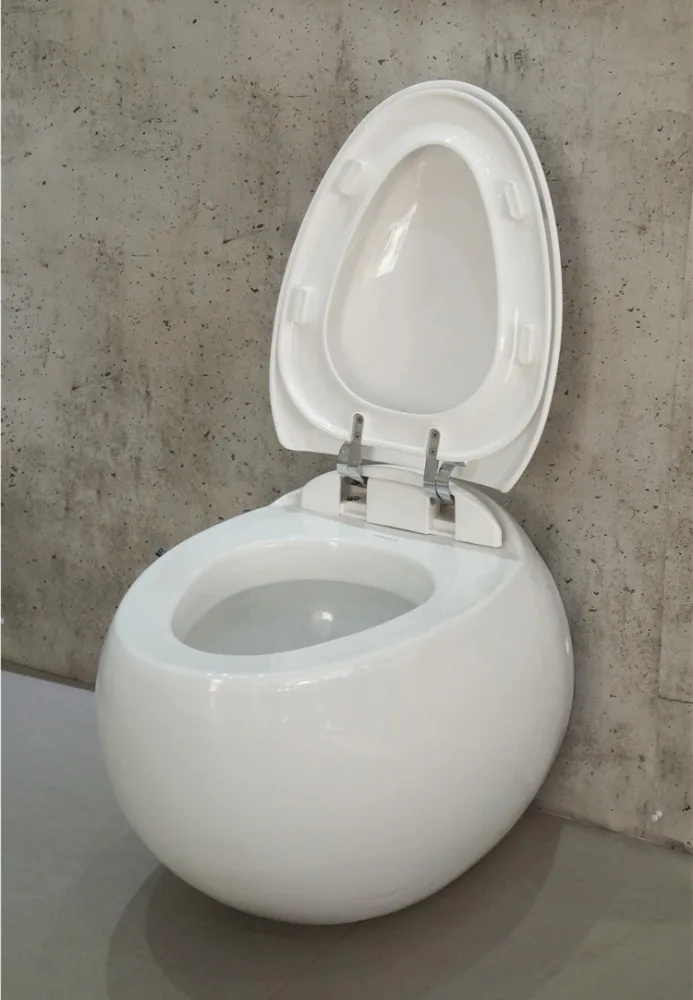 European standard round wall hung toilet, wall mounted toilet with built-in water tank, wall-hung toilet