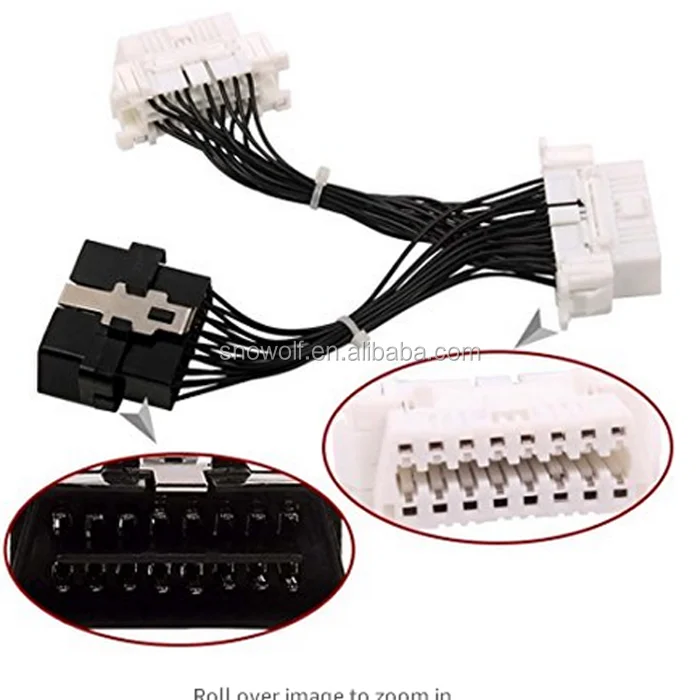 16 Pin Y Splitter Extension 1 to 3 Diagnostic Electronic Cable Extension OBD2 Y Cable