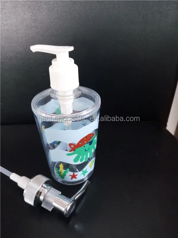 Дешевая распродажа индивидуальный дизайн печати пластиковые дозаторы жидкого мыла дезинфицирующее средство для рук