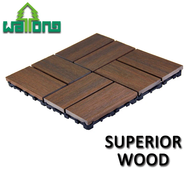 
12 x 12 outdoor patio four slat Wood-plastic composite interlocking decking tiles 