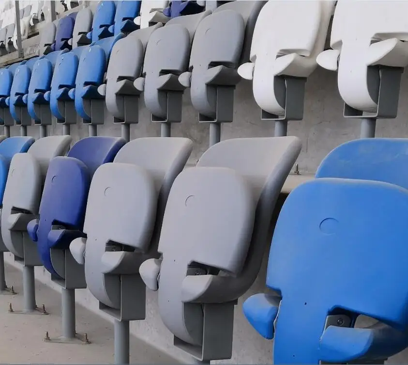 Avant ball games outdoor spring folding stadium chair heavy duty gym seats with inner metal support for public sports