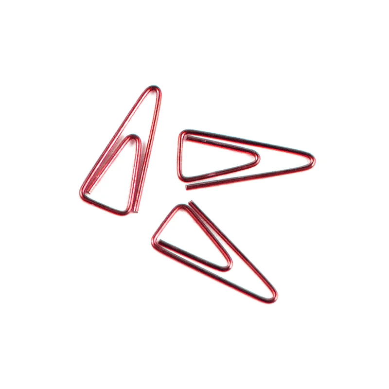 New cute colored gold triangle design office school paper clips stationery,candy student bookmark