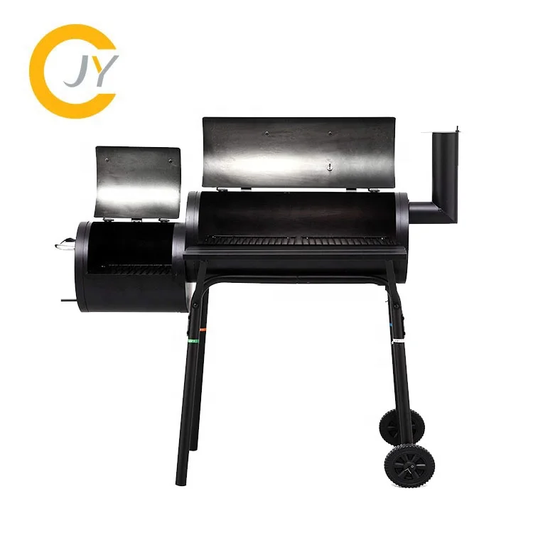 Barbecue Smoker Drum Charcoal Bbq Grill Offset Smoker with Trolley