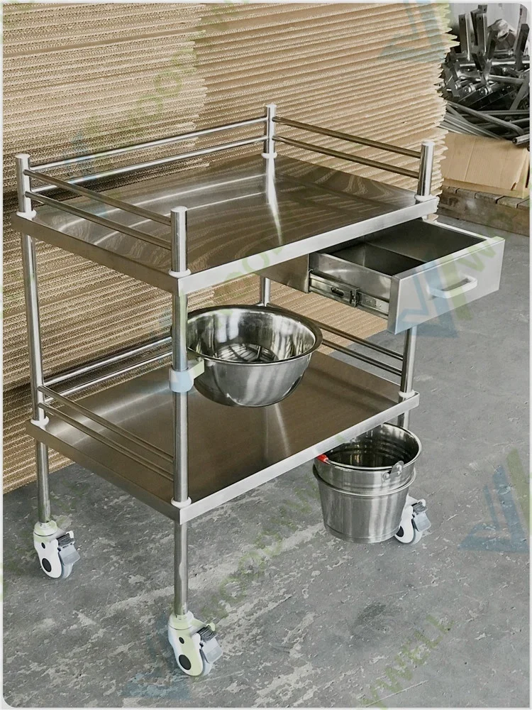 Factory Price WST1301 S.S Medical Dressing Trolley Customizable