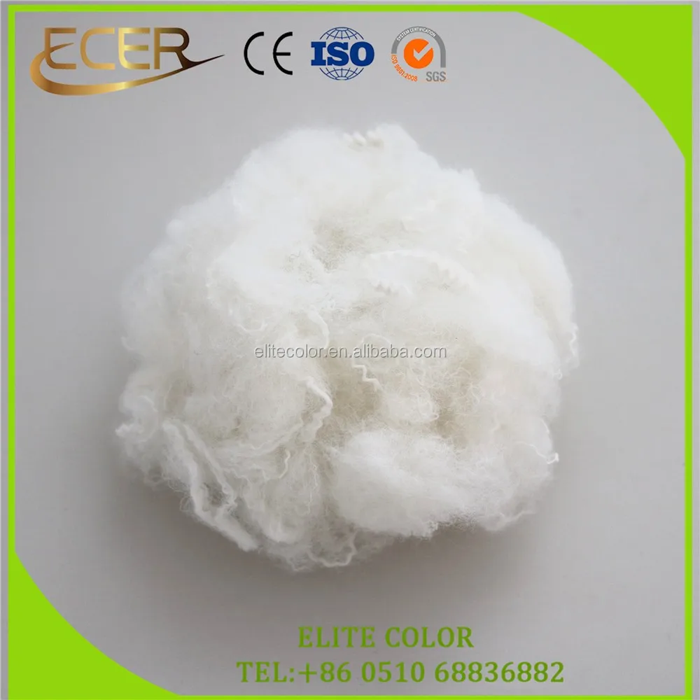 
 Крупный производитель 4 денье белые однотонные регенерированное Полиэфирное штапельное волокно для ковровых покрытий  