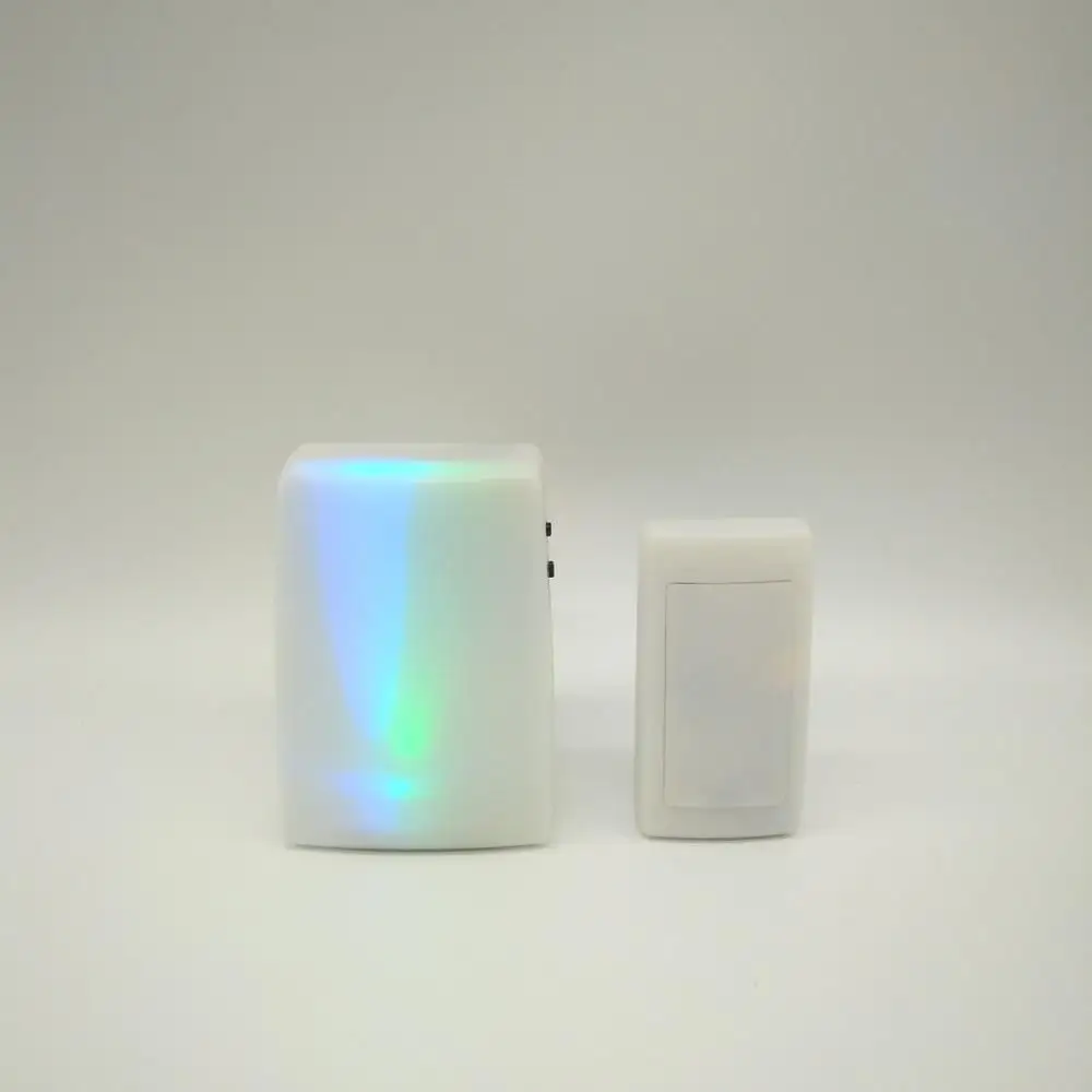 Беспроводной дверной звонок со светящимися приемник 30-50M расстояние дисстанции на батарейках дверной звонок идеальный блок для глухим людям