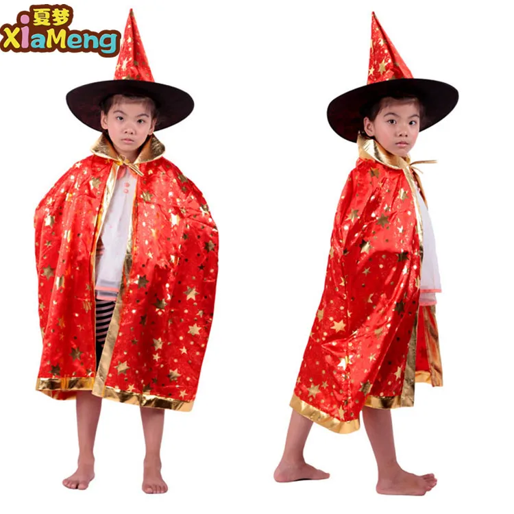 Оптовая продажа, детская накидка на Хэллоуин высокого качества, пятиконечная звезда, накидка ведьмы, бутик Хэллоуина