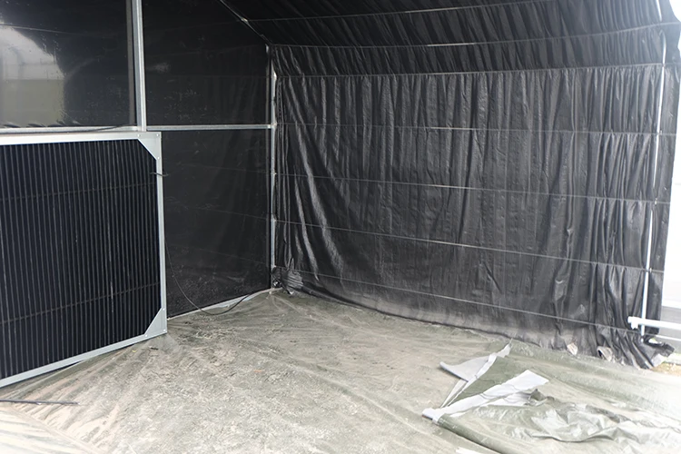 
100% automatic light deprivation blackout greenhouse for US market 