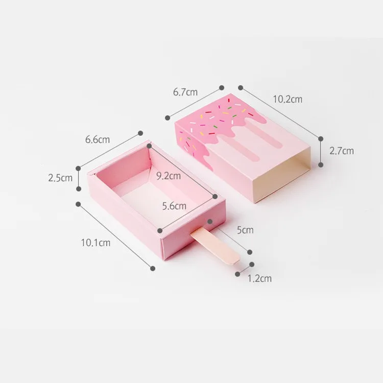 Ice Cream Gift box Baby shower Birthday Party Candy box Ice cream shape Wedding party Favor Box Cartoon Pull-out Tray