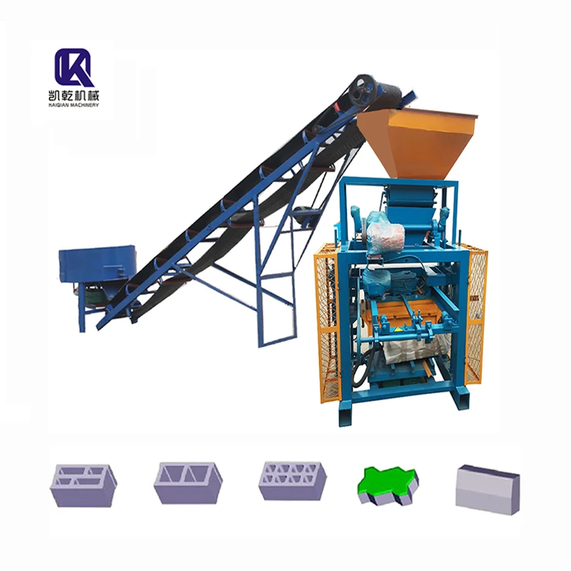 QTJ 4-35B semi-auto concrete block making machine hollow solid interlock brick making machine