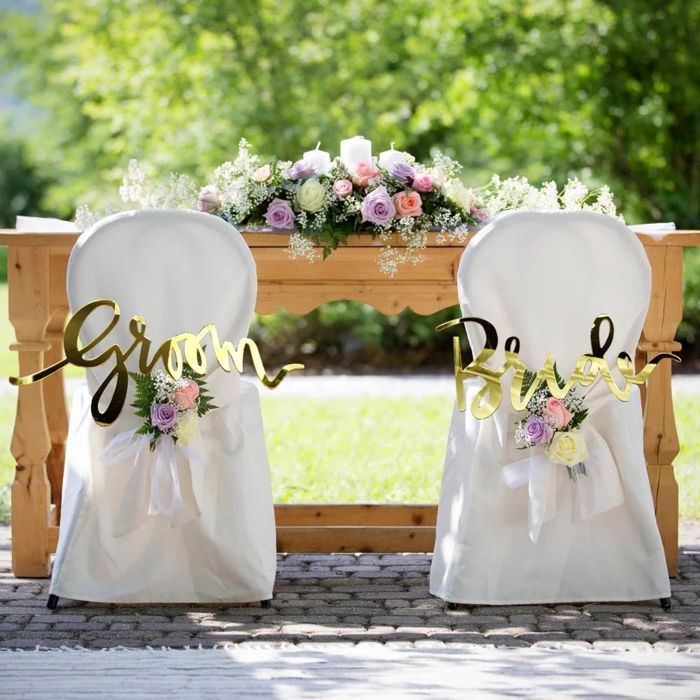 TX Personalized Bride Groom Wedding Chair Yard Store Signs For Party Suppliers