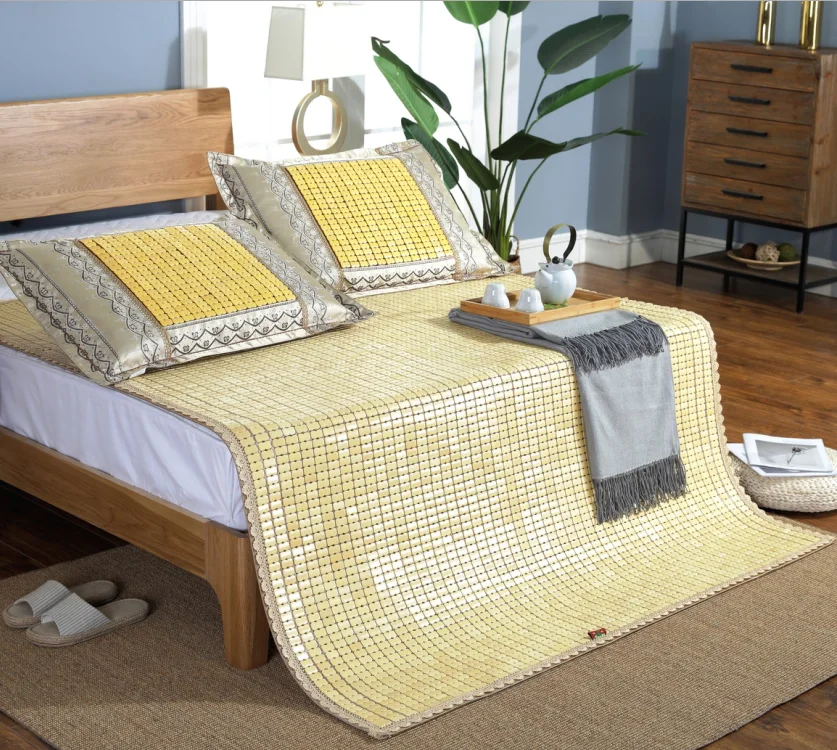 
Double-Sided Summer Cooling Bed Mattress Bamboo Sleeping Mat 