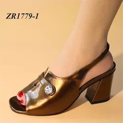 ZR1779 Top quality Turquoise color Italian ladies shoes and matching bag set ladies shoes