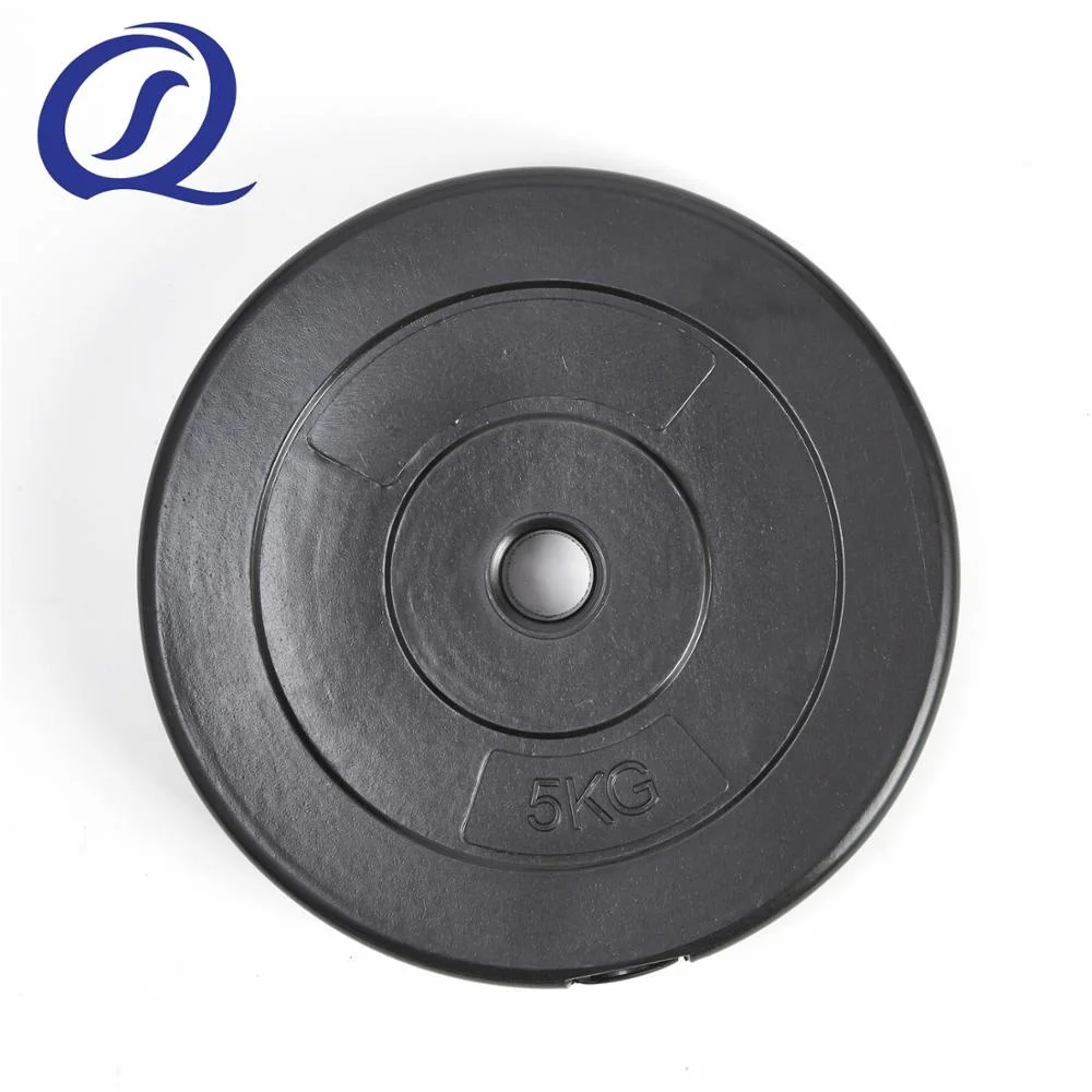 Gym Training Weight Plate Plastic Rubber Coated Eco-friendly Fitness Barbell Rubber Plate