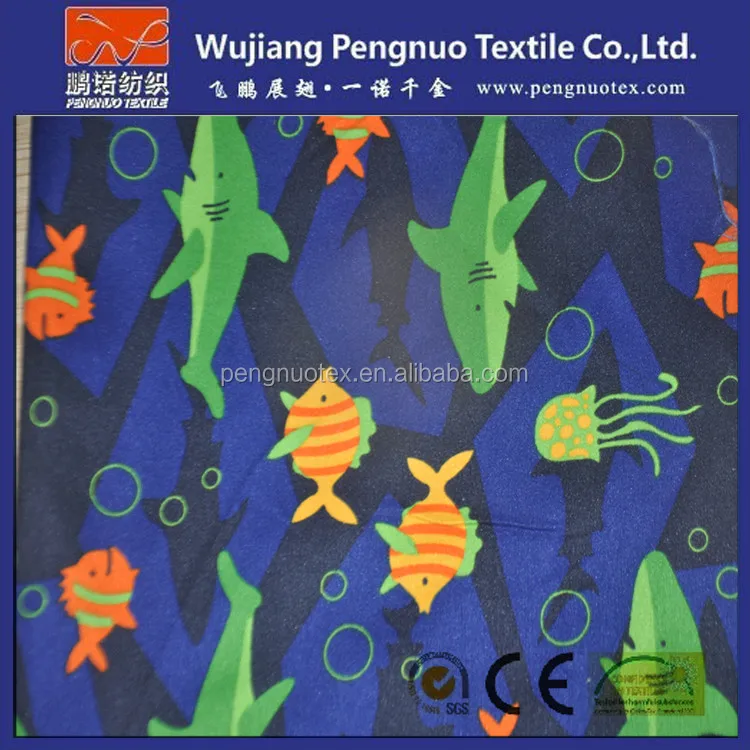 100% polyester micro fiber peach skin fabric for sale/Fish dinosaur grid printed for bed sheet quilt cloth