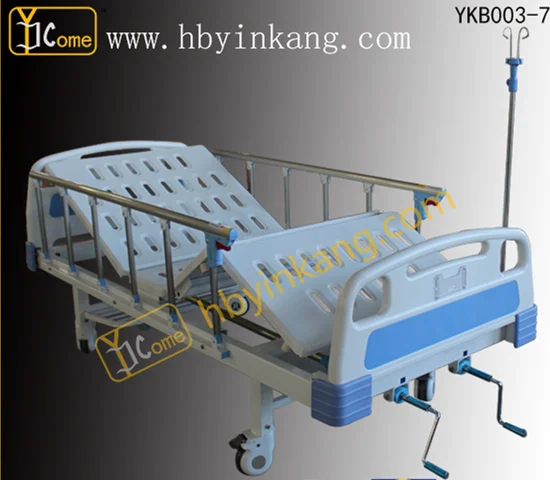  ABS head and foot board free used hospital bed portable psychiatric with IV stand dinning