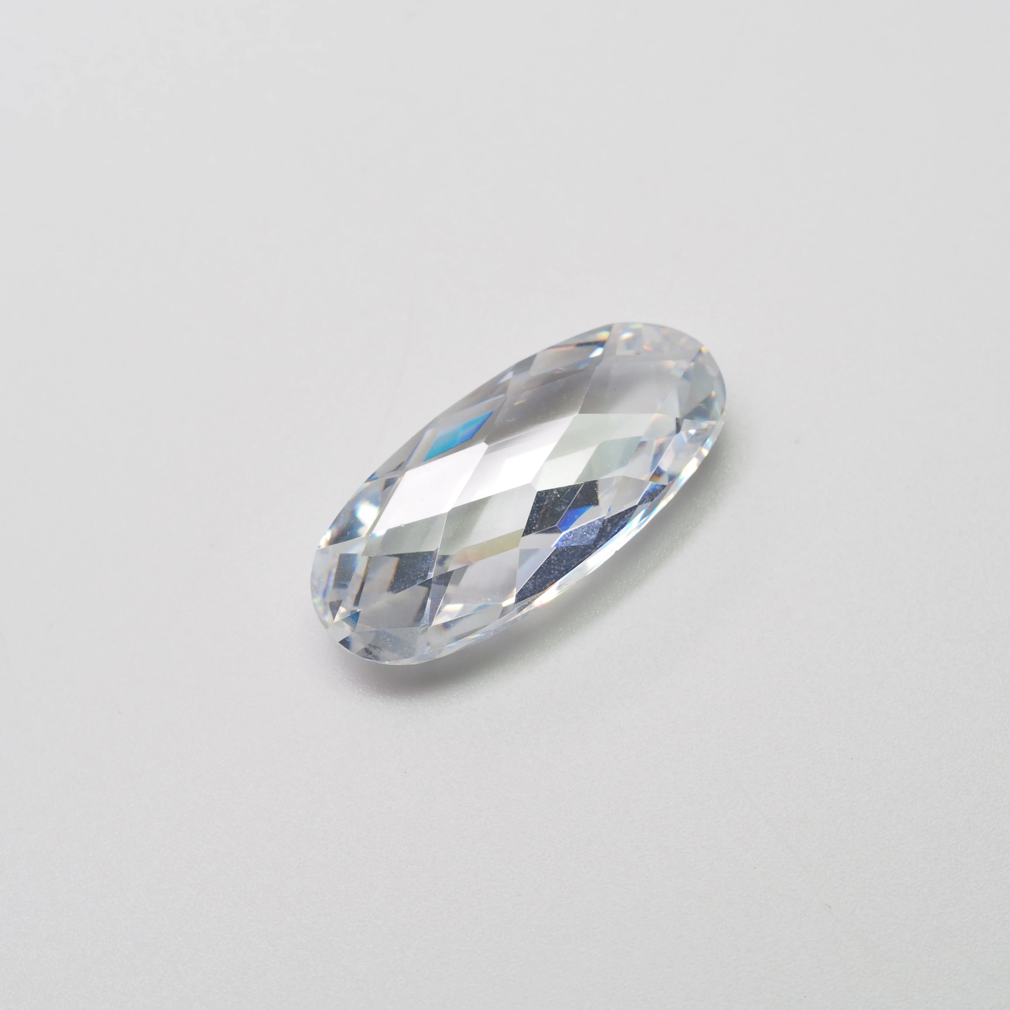 natural decorative  oval cut white cz stone cubic zirconia Loose Gemstone for Jewelry
