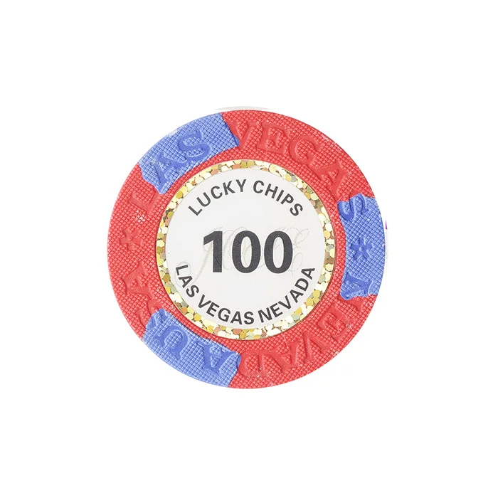 lucky chips Las Vegas Nevada 100% clay number sticker poker chips with 14grams