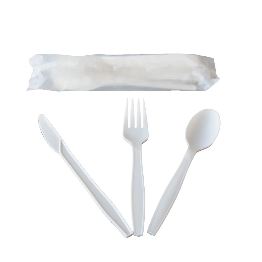 eco friendly compostable 7 take away fork spoon knife 100% biodegradable disposable pla cutlery set