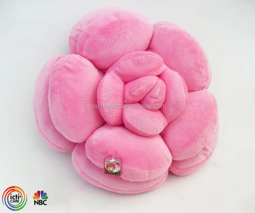 Plush rose flower shaped cushion pillow