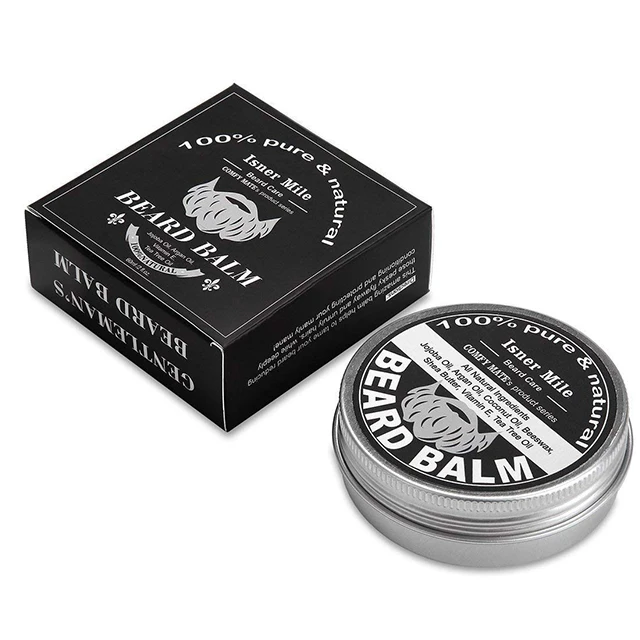 
Private Label or Isner Mile Beard Balm Wax And Wooden Brush Beard Growth Grooming Kit For Beard Sharper 