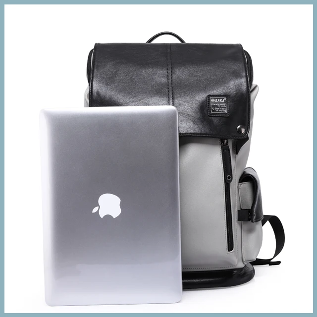 factory hot sale OEM korean outdoor mens laptop drawstring waterproof pu leather fashion school bags laptop bag backpack