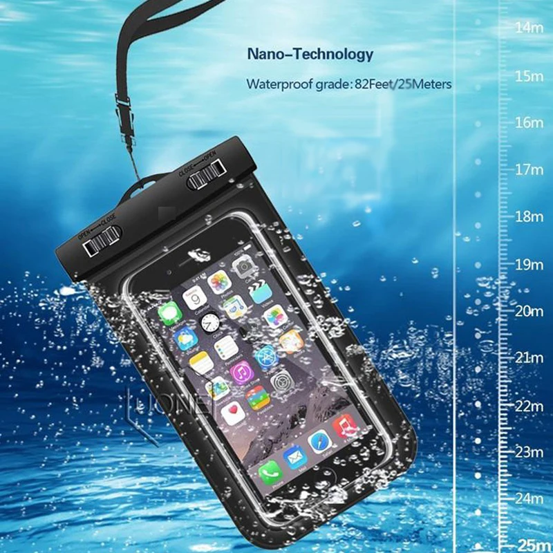 
Top quality PVC 8cm width waterproof phone case swimming for iPone 6 7 8 x for Samsung S10 for Huawei for Xiaomi 