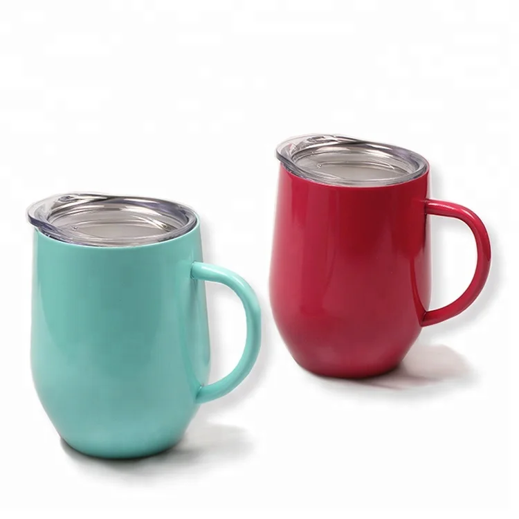 
2021 new dropshipping 12oz Egg Shaped Vacuum Double Wall Insulated Custom Stainless Steel Coffee Mug 