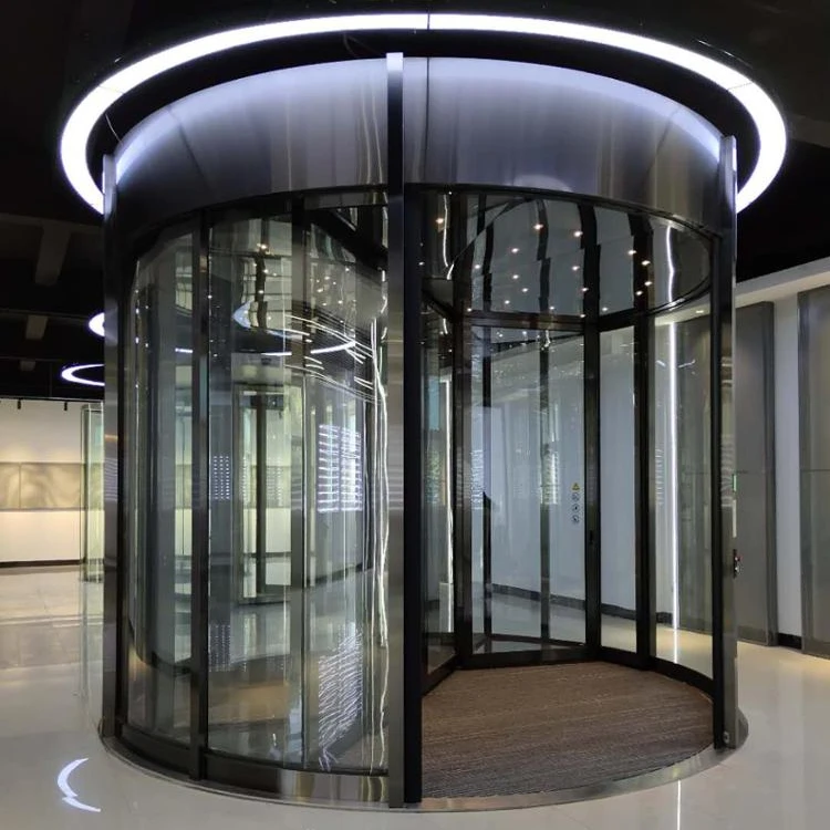 2 wing automatic revolving door glass revolving door