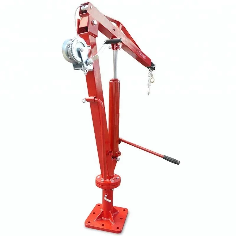 1ton Mini Pickup Truck Mounted Hydraulic Lift Crane with Hand winch