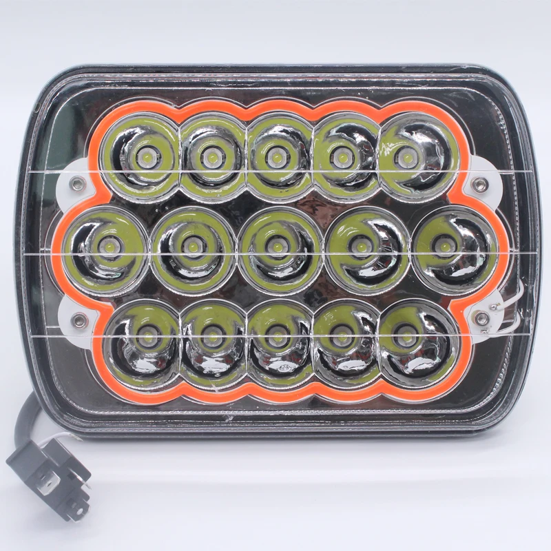 Auto Parts Offroad 5x7' Square Sealed Beam 45W Led Headlight With DRL for Truck
