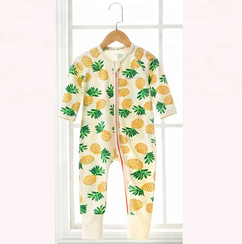 
 Детский комбинезончик весенний ананаса соединены с длинными рукавами одежда для маленьких детей Одежда для маленьких детей, одежда на молнии для детей  