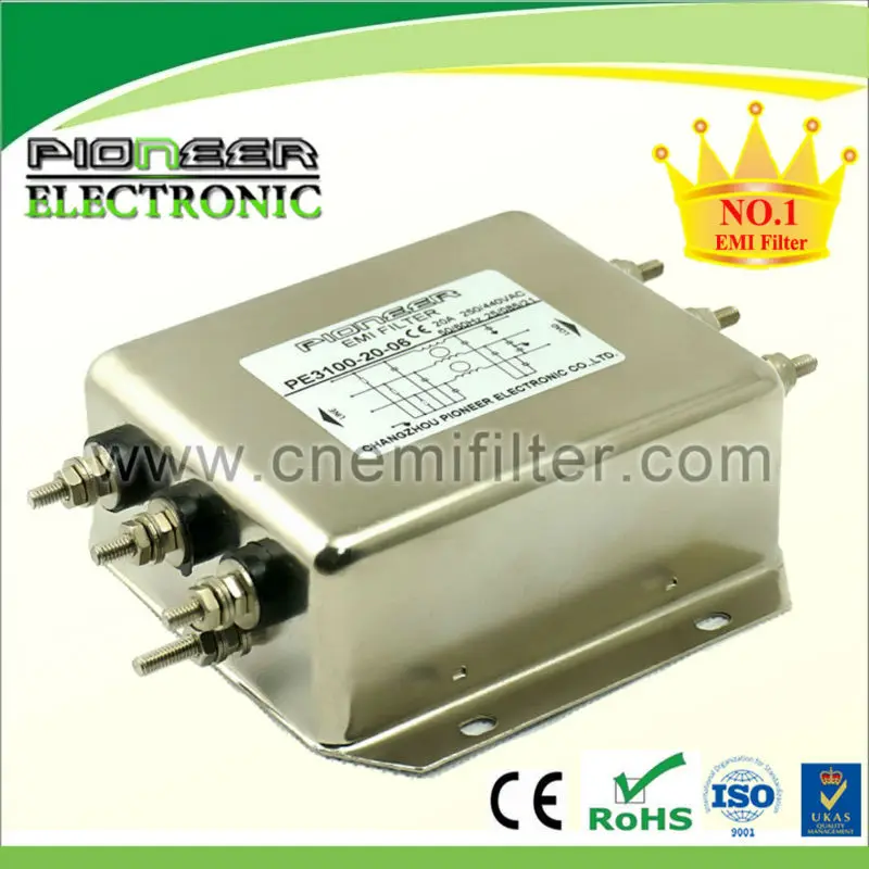 20A 250V/440V Three Phase noise passive line filter for inverter converter