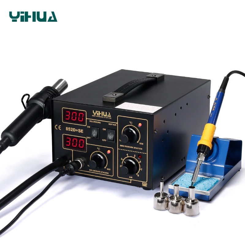 YIHUA-852D+SE pump 2 in 1 repair machine soldering station smd rework