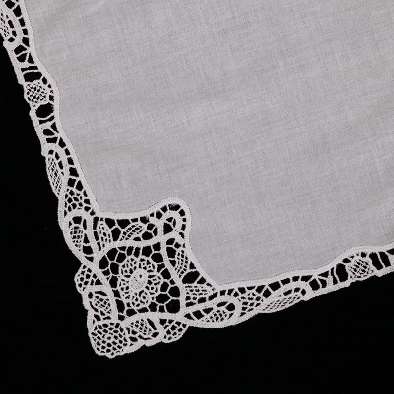 
A012: White premium cotton lace handkerchief blank crochet hankies for women/ladies wedding handkerchief 