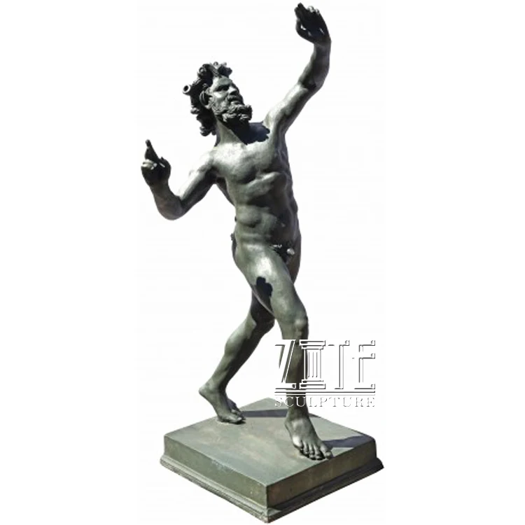 Antique bronze dancing fauno danzante sculpture