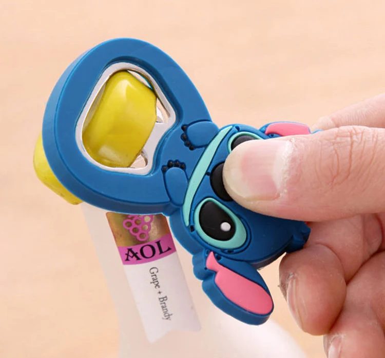
Stainless Steel Bottle Opener refrigerator stickers, can custom logo creative cute cartoon silicone multi-function opener 
