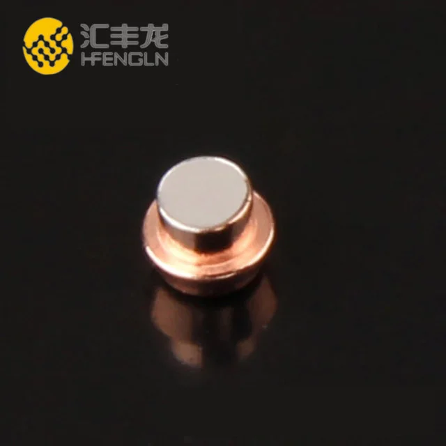 Трехкомпонентные контактные детали розетки из серебристой меди, электрическая двойная металлическая контактная заклепка.