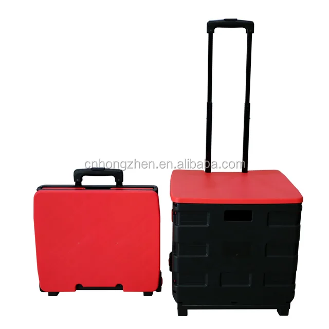 
new plastic shopping folded cart trolley with seat 