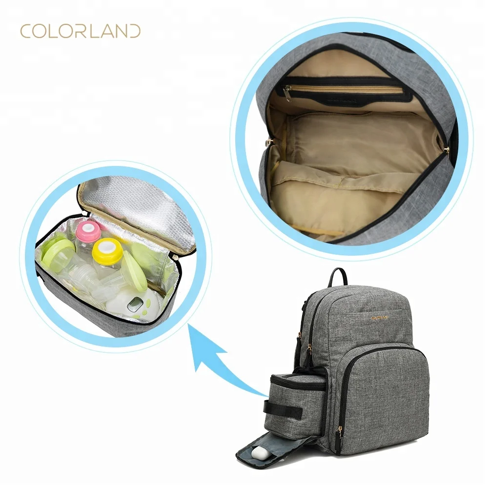Aliexpress Hot Selling Chic Cooler Breast Pump Bag with Insulated Detachable Compartment for Breast Milk Lunch Box