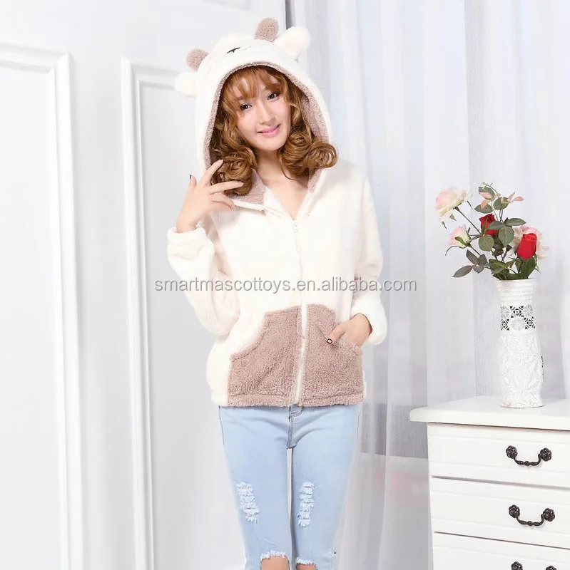 wholesale hoodies velvet sheep animal hoodie with ears