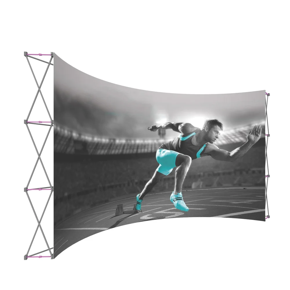 Shop 3X4/10FT Po  tension stretch advertising logo printed fabric pop up back wall booth banner display stands