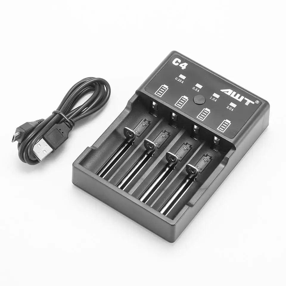 AWT Universal nimh batteries chargers ,HLqv6 aa aaa 26650 26350 18650 16340 li-on battery charger for battery 18650