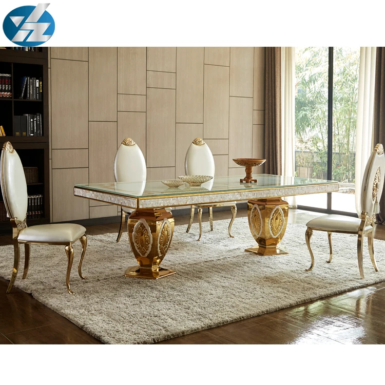 Dining Room Table and Chair Sets Home Furniture Modern Italian Round Kitchen Table Set Glass Glass 8 Seater Dinning Table 3 Days