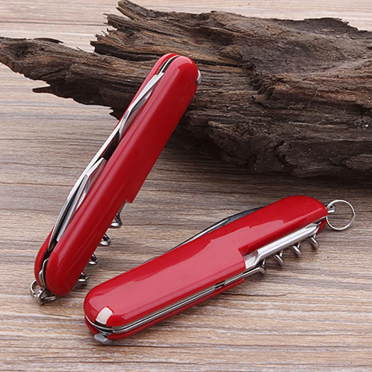 COG wholesale 5 functions Plastic handle folding knife multi-functional gift mini camping knife