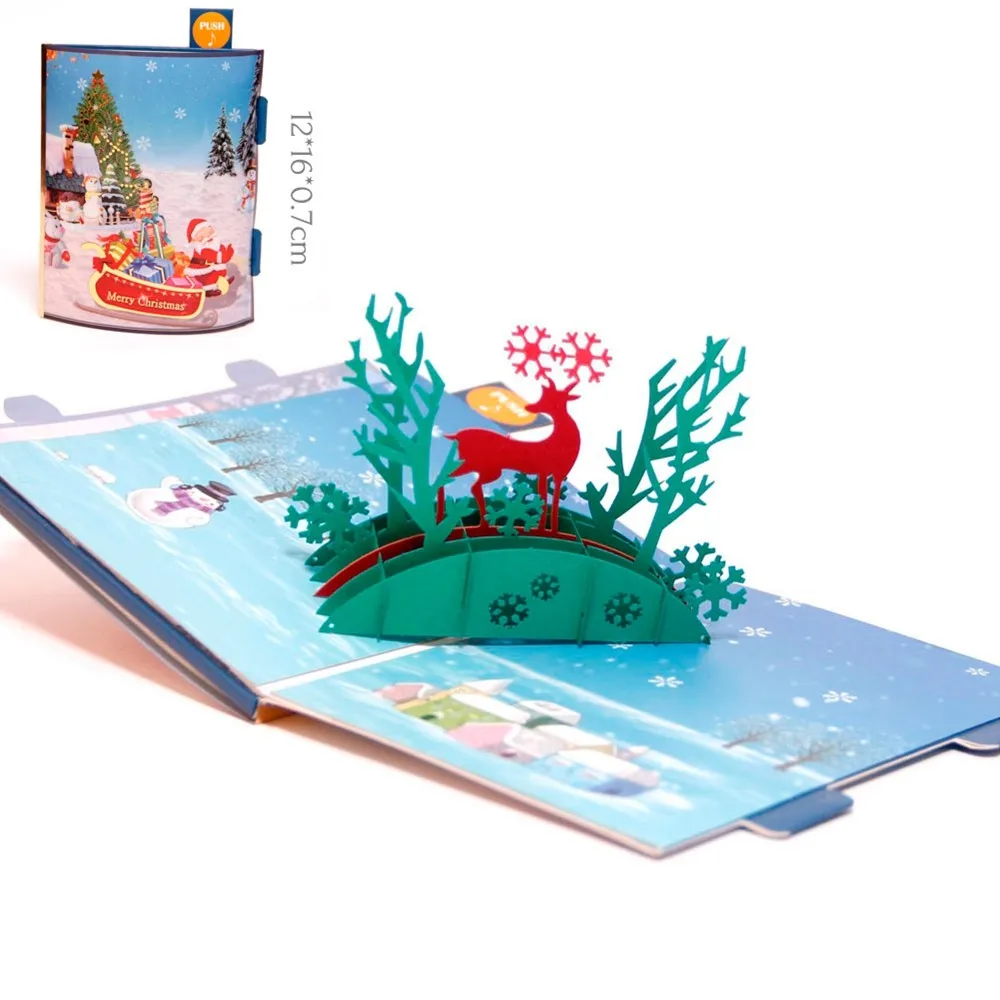 
christmas pop up greeting card with music 