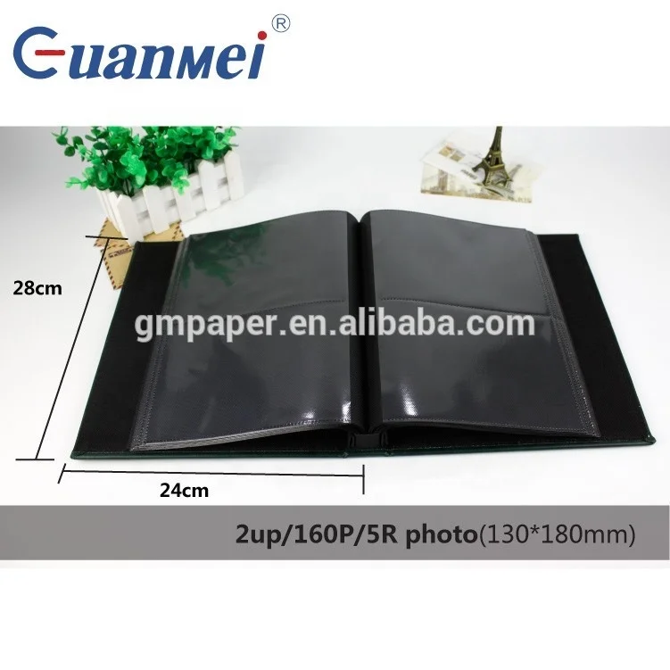 Cheap price 40 Sheet 160 photo slip in PP pocket photo album Post bound Leather 5R scrapbook album 5x7 wedding photo books