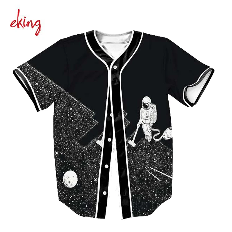 Custom Oversized screen print button down baseball jersey